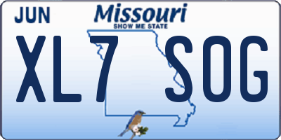 MO license plate XL7S0G