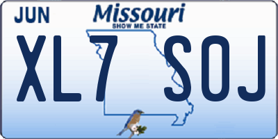 MO license plate XL7S0J