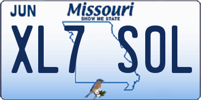 MO license plate XL7S0L