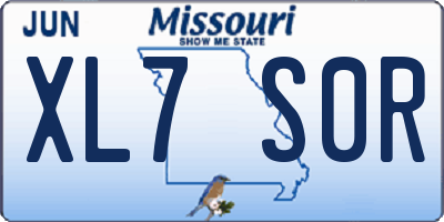 MO license plate XL7S0R