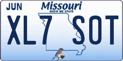 MO license plate XL7S0T
