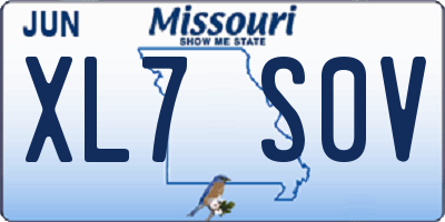 MO license plate XL7S0V