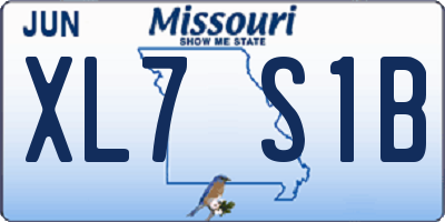 MO license plate XL7S1B