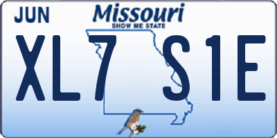 MO license plate XL7S1E