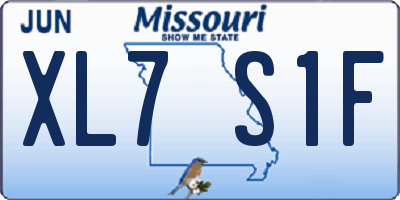 MO license plate XL7S1F