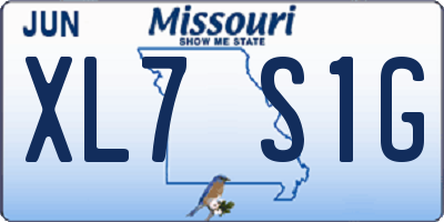 MO license plate XL7S1G