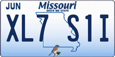 MO license plate XL7S1I