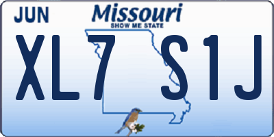 MO license plate XL7S1J