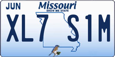 MO license plate XL7S1M