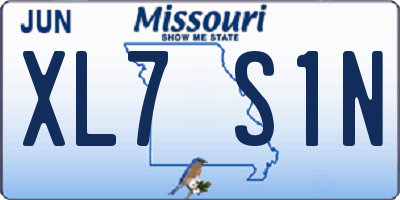 MO license plate XL7S1N