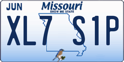 MO license plate XL7S1P