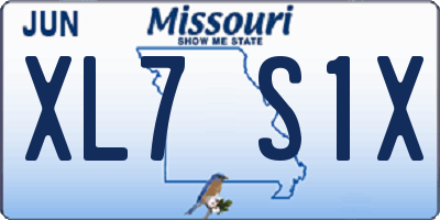 MO license plate XL7S1X