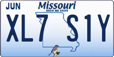 MO license plate XL7S1Y