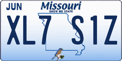 MO license plate XL7S1Z