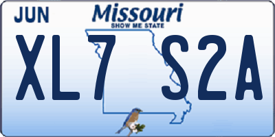 MO license plate XL7S2A