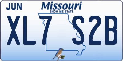 MO license plate XL7S2B