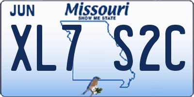 MO license plate XL7S2C