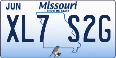 MO license plate XL7S2G