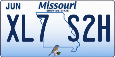 MO license plate XL7S2H