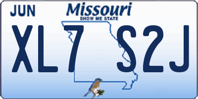 MO license plate XL7S2J