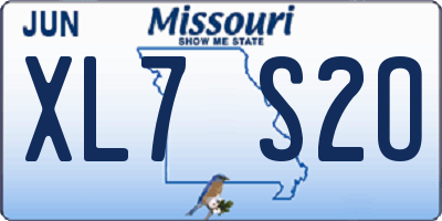 MO license plate XL7S2O