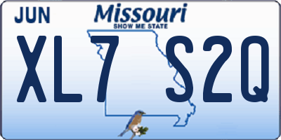 MO license plate XL7S2Q