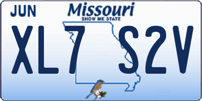 MO license plate XL7S2V