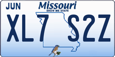 MO license plate XL7S2Z