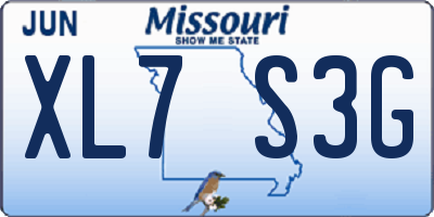 MO license plate XL7S3G