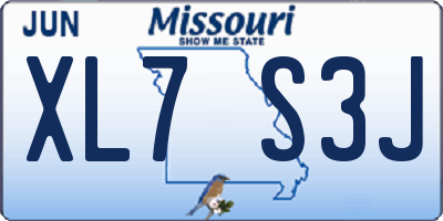 MO license plate XL7S3J