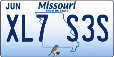 MO license plate XL7S3S
