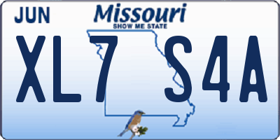 MO license plate XL7S4A