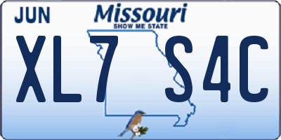 MO license plate XL7S4C
