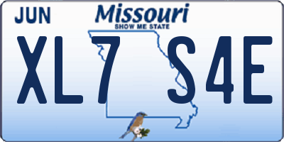 MO license plate XL7S4E