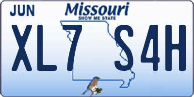 MO license plate XL7S4H