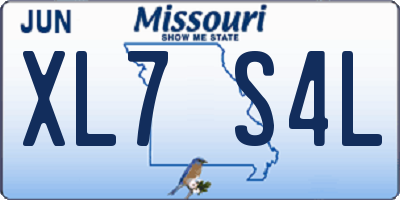 MO license plate XL7S4L