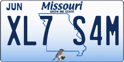 MO license plate XL7S4M