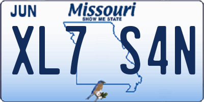 MO license plate XL7S4N