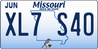 MO license plate XL7S4O