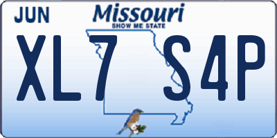 MO license plate XL7S4P
