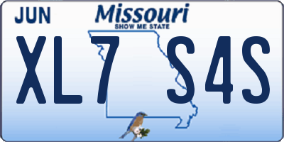 MO license plate XL7S4S
