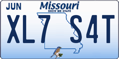 MO license plate XL7S4T