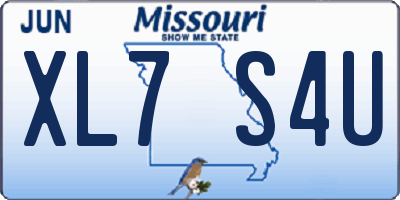 MO license plate XL7S4U