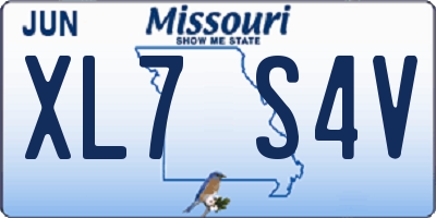 MO license plate XL7S4V