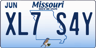 MO license plate XL7S4Y