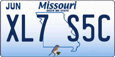 MO license plate XL7S5C