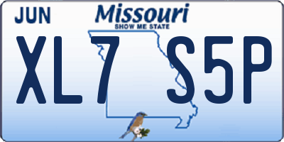 MO license plate XL7S5P
