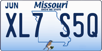 MO license plate XL7S5Q
