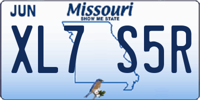 MO license plate XL7S5R
