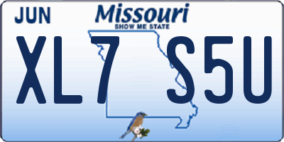 MO license plate XL7S5U